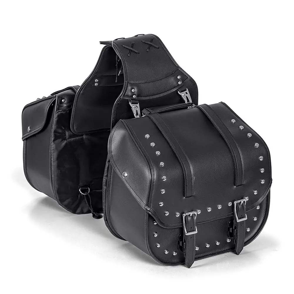Free Shipping 2 Piece Motorcycle Saddlebag Set, Heavy Duty Waterproof PVC with Studs, Keep Your Belongings Safe and Dry with Sty
Free Shipping 2 Piece Motorcycle Saddlebag Set, Heavy Duty Waterproof PVC with Studs, Keep Your Belongings Safe and Dry with Sty