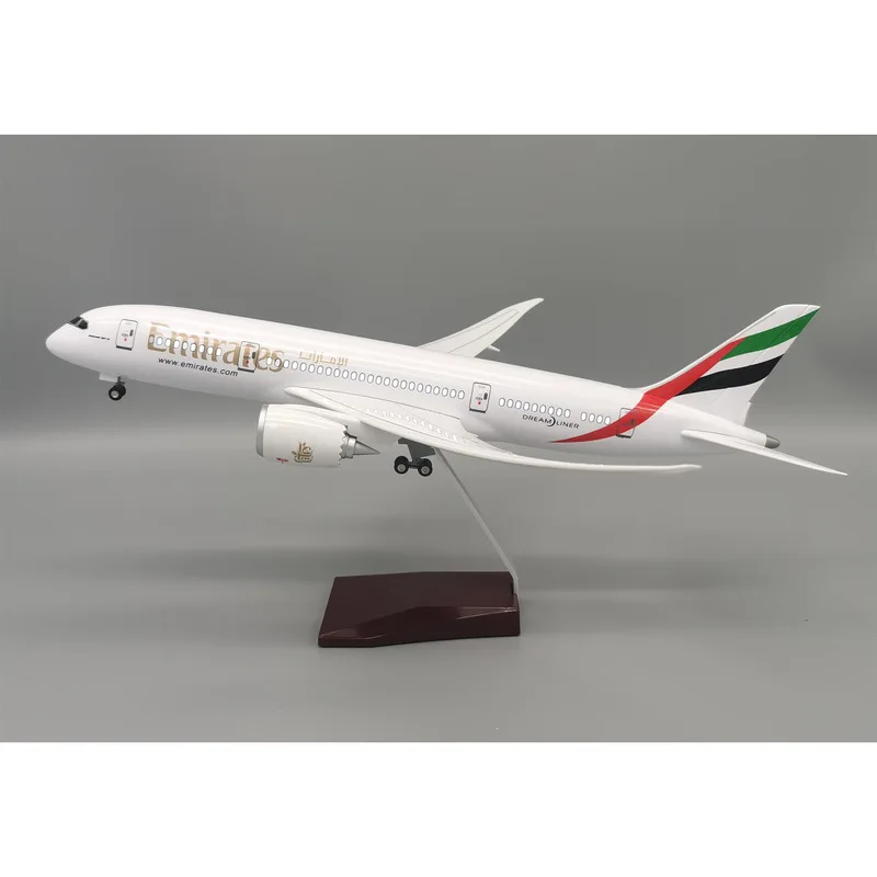 787 Emirates Aircraft Model with Lights And Wheels Simulation Static Model Airplane Ornament for Model Airplane Enthusiasts
787 Emirates Aircraft Model with Lights And Wheels Simulation Static Model Airplane Ornament for Model Airplane Enthusiasts