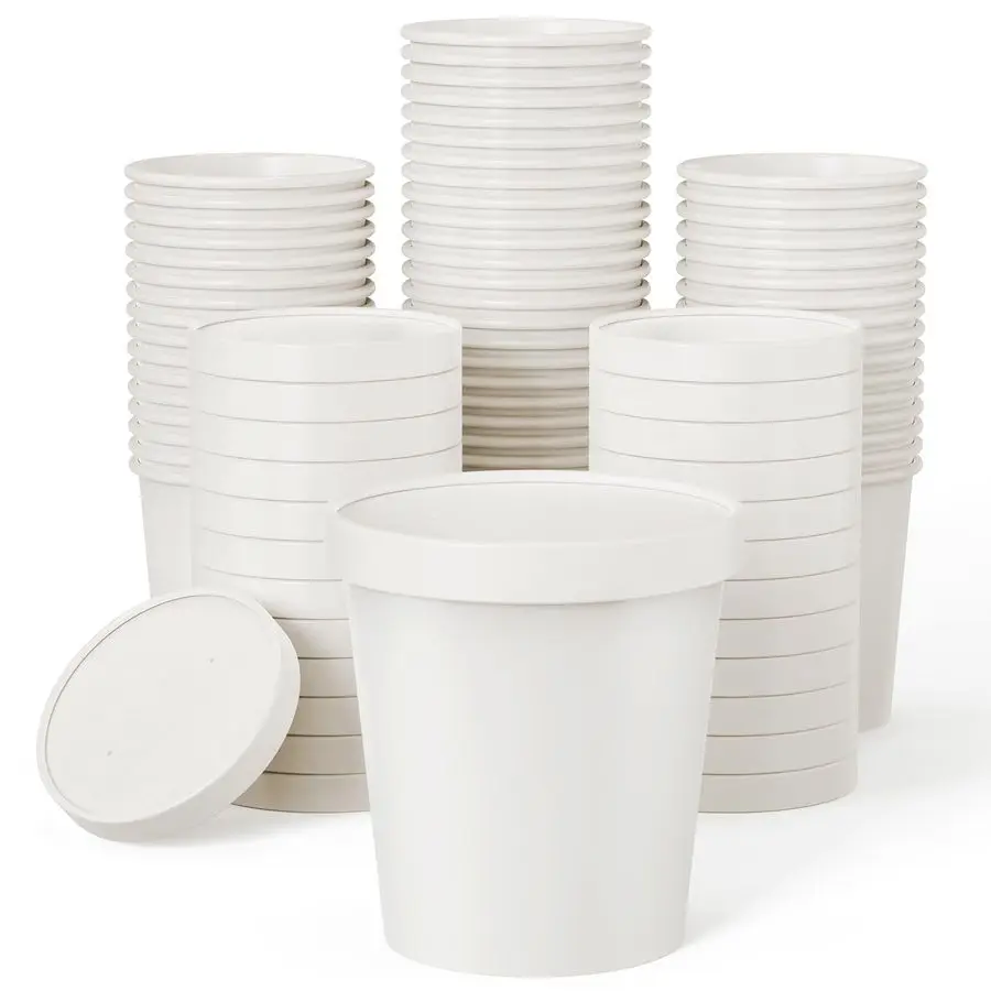 50pack 16oz Paper Soup Containers with Lids, Disposable Paper Food Cups, Ice Cream Cups, Food Storage with Lids, Microwavable an
50pack 16oz Paper Soup Containers with Lids, Disposable Paper Food Cups, Ice Cream Cups, Food Storage with Lids, Microwavable an
