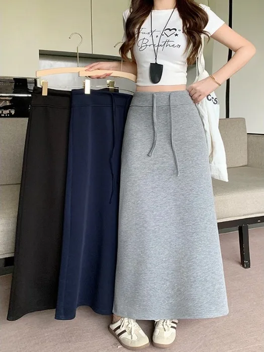 plus Size Casual High Waist Korean Style Women's Skirt Loose Fitting Lazy Style Midi Length Skirt for Summer Season
plus Size Casual High Waist Korean Style Women's Skirt Loose Fitting Lazy Style Midi Length Skirt for Summer Season