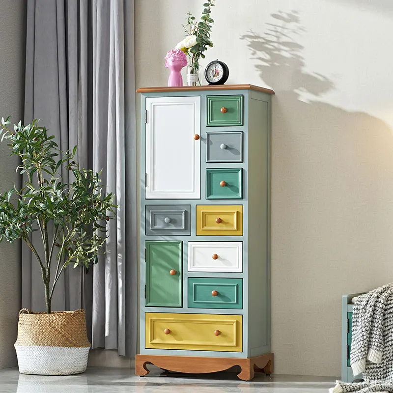 Retro old Mediterranean drawer storage cabinet American country vertical cabinet Solid wood chest cabinet Storage high 
Retro old Mediterranean drawer storage cabinet American country vertical cabinet Solid wood chest cabinet Storage high
