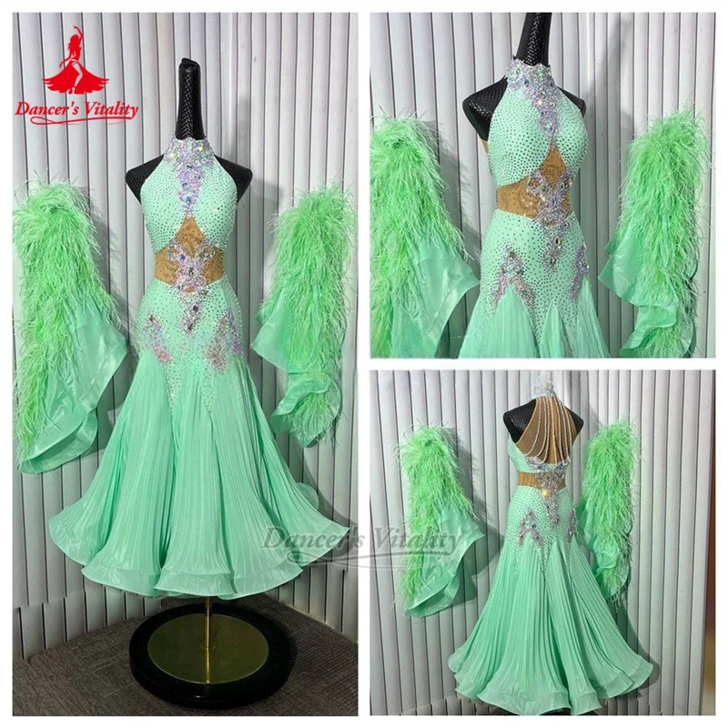 Платье для бальных танцев для взрослых, с высоким воротом, без рукавов, на заказ, для танцовщиц, для вальса, танго, фокстрота, для выступлений и соревнований
Платье для бальных танцев для взрослых, с высоким воротом, без рукавов, на заказ, для танцовщиц, для вальса, танго, фокстрота, для выступлений и соревнований