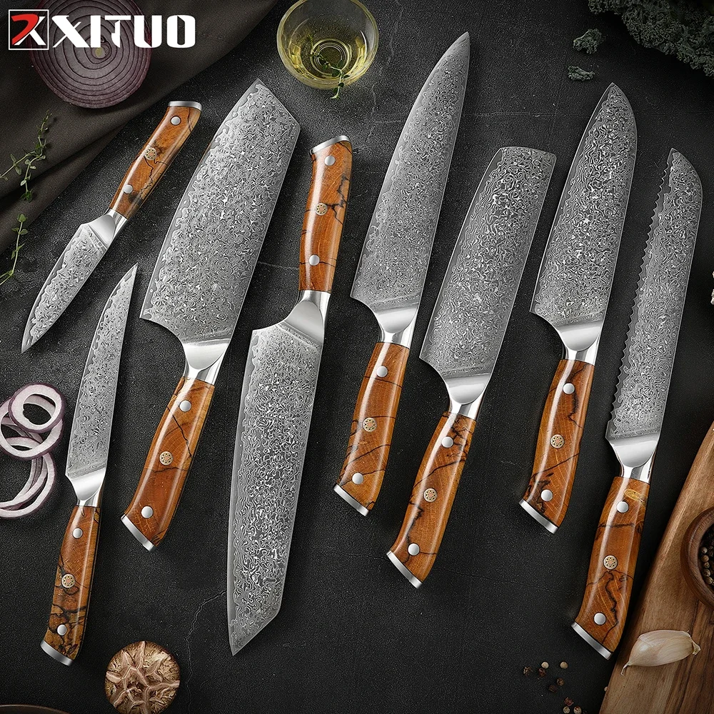 XITUO Japanese Chef Knives Set 1-8 Pcs Pro Damascus Steel Kitchen Knife Sharp Chef Santoku Slicing Knife Utility Paring Knife
XITUO Japanese Chef Knives Set 1-8 Pcs Pro Damascus Steel Kitchen Knife Sharp Chef Santoku Slicing Knife Utility Paring Knife