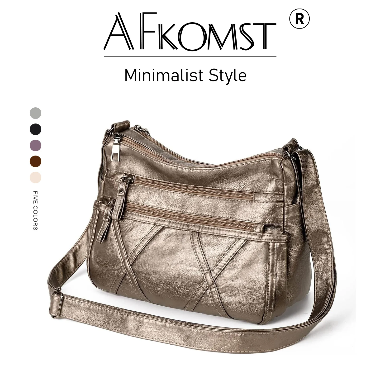 AFKOMST Women's Crossbody Bag Lightweight Vegan Leather Shoulder Purse Stylish Casual Handbag for Everyday Use
AFKOMST Women's Crossbody Bag Lightweight Vegan Leather Shoulder Purse Stylish Casual Handbag for Everyday Use