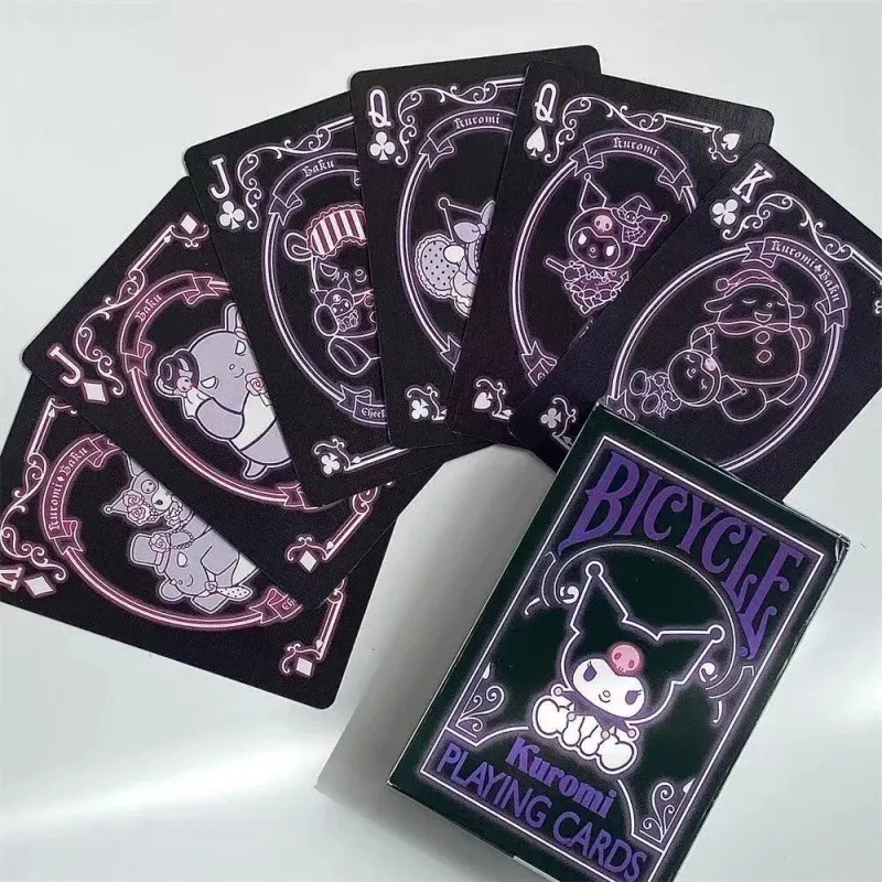 54pcs Kuromi Sanrio Black Playing Cards Board Game Cute Cartoon Anime Kawaii Print Girl Boys Toys for Family Entertainment Gifts
54pcs Kuromi Sanrio Black Playing Cards Board Game Cute Cartoon Anime Kawaii Print Girl Boys Toys for Family Entertainment Gifts