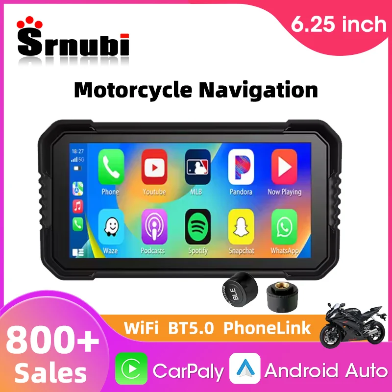 Srnubi 6.25" Portable Digital Motorcycle Dashboard GPS Navigation Display Screen TPMS Monitor Wireless CarPlay Moto Android Auto
Srnubi 6.25" Portable Digital Motorcycle Dashboard GPS Navigation Display Screen TPMS Monitor Wireless CarPlay Moto Android Auto
