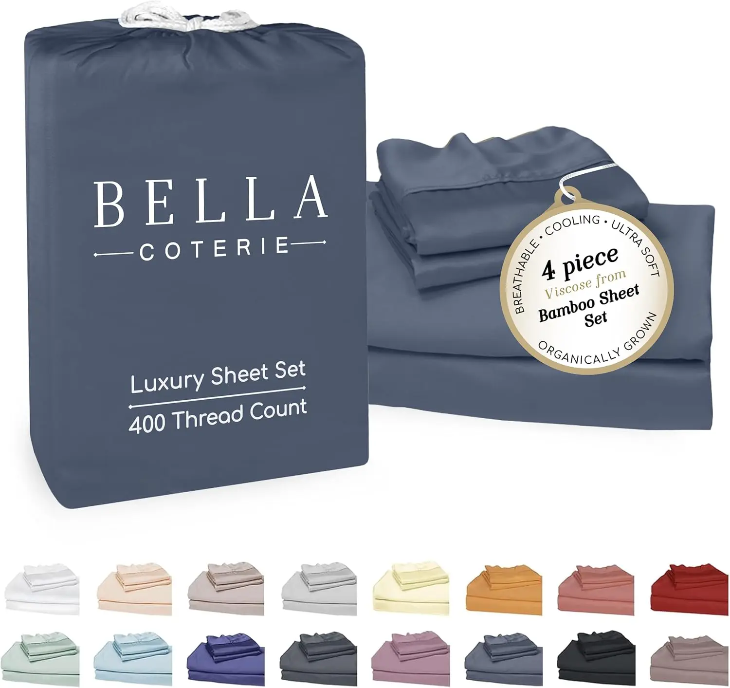 Luxury Bamboo Viscose King Sheet Set | Ultra Soft & Cooling | 18" Deep Pocket | Slate Blue
Luxury Bamboo Viscose King Sheet Set | Ultra Soft & Cooling | 18" Deep Pocket | Slate Blue