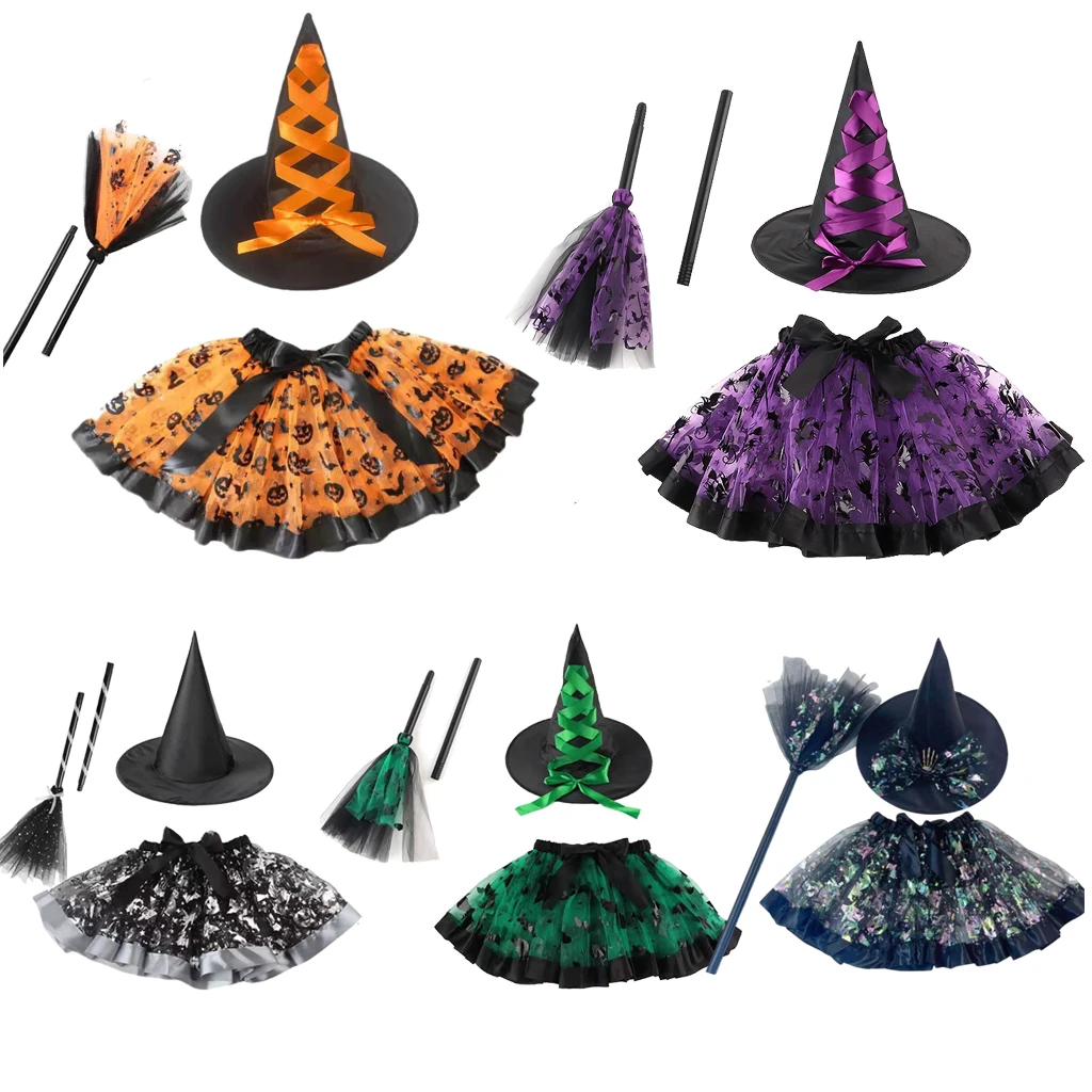 2025 Halloween Girls Witch Cosplay Costume Set 3 Piece Bat Pumpkin Print Tutu Dress Matching Hat Broom Net Gauze Skirt Outfit
2025 Halloween Girls Witch Cosplay Costume Set 3 Piece Bat Pumpkin Print Tutu Dress Matching Hat Broom Net Gauze Skirt Outfit