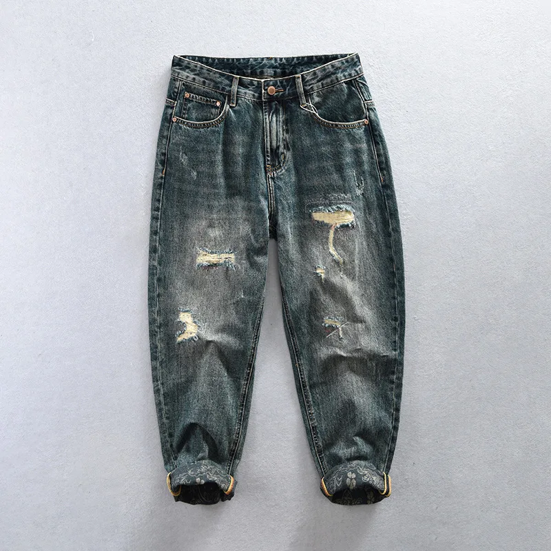 1030 Men Ripped Hole Denim Pants Spring Summer Fashion High Quality Vintage Jeans Youth Hip Hop Loose Casual Streetwear Trousers
1030 Men Ripped Hole Denim Pants Spring Summer Fashion High Quality Vintage Jeans Youth Hip Hop Loose Casual Streetwear Trousers