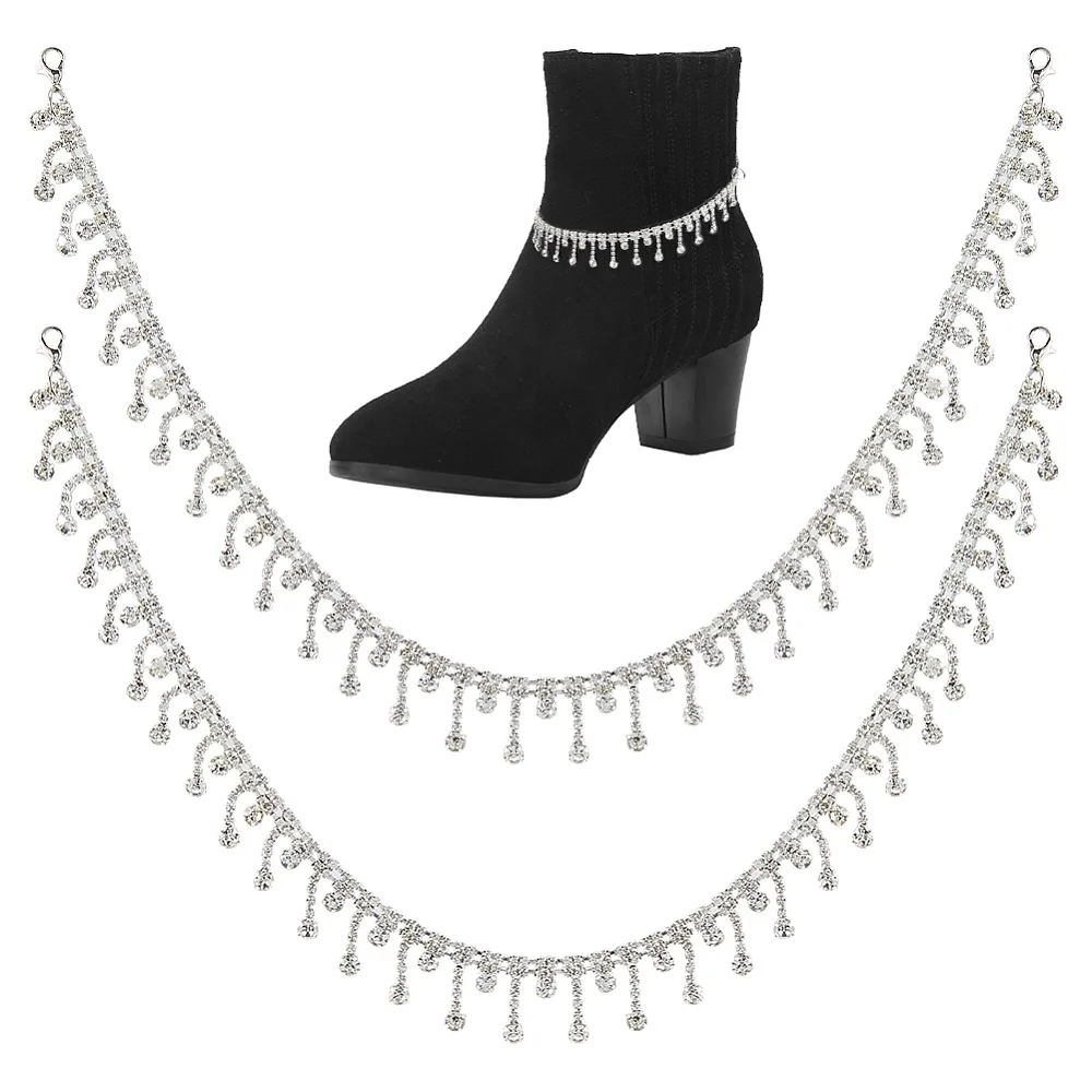 2Pcs Alloy Rhinestones Link Boot Strap Chains with Alloy Lobster Claw Clasps Platinum 420mm
2Pcs Alloy Rhinestones Link Boot Strap Chains with Alloy Lobster Claw Clasps Platinum 420mm