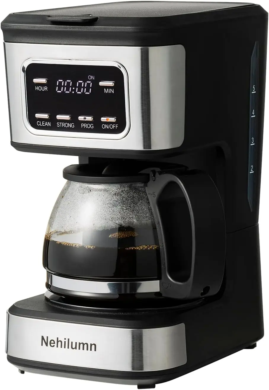 5-Cup Programmable Coffee Maker - Reusable Filter, Clear Water Level Indicator, Auto Shut- Off, &Stainless Steel Coffee Po
5-Cup Programmable Coffee Maker - Reusable Filter, Clear Water Level Indicator, Auto Shut- Off, &Stainless Steel Coffee Po