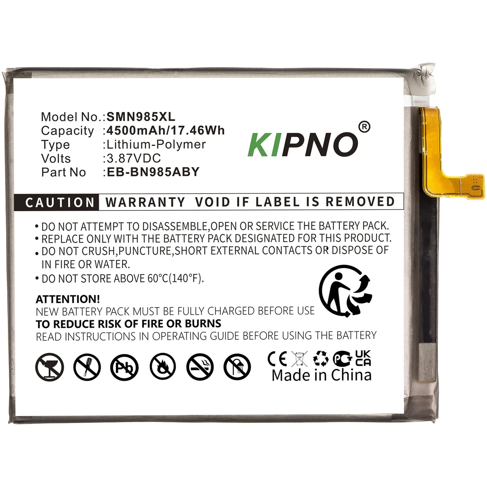 KIPNO 4500mAh Replacement Battery for Samsung Galaxy Note 20 Ultra with Tools Phone Batteries+Tools
KIPNO 4500mAh Replacement Battery for Samsung Galaxy Note 20 Ultra with Tools Phone Batteries+Tools