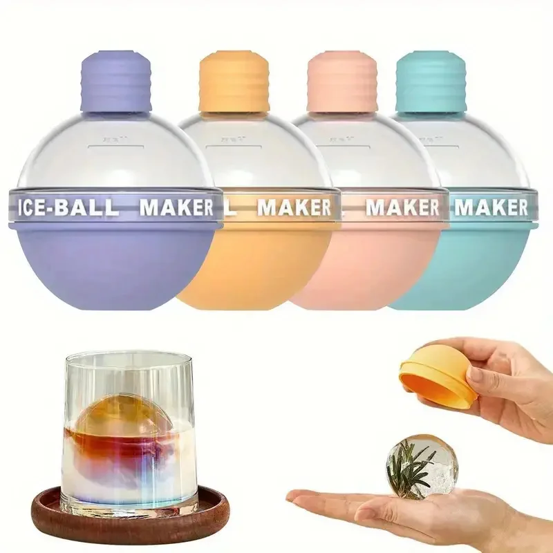Whiskey Ice Ball Maker - 4Pcs Silicone Ice Cube Tray For Cocktails & Chocolate, Easy Release & Flexible, Kitchen Gadgets For Fre
Whiskey Ice Ball Maker - 4Pcs Silicone Ice Cube Tray For Cocktails & Chocolate, Easy Release & Flexible, Kitchen Gadgets For Fre