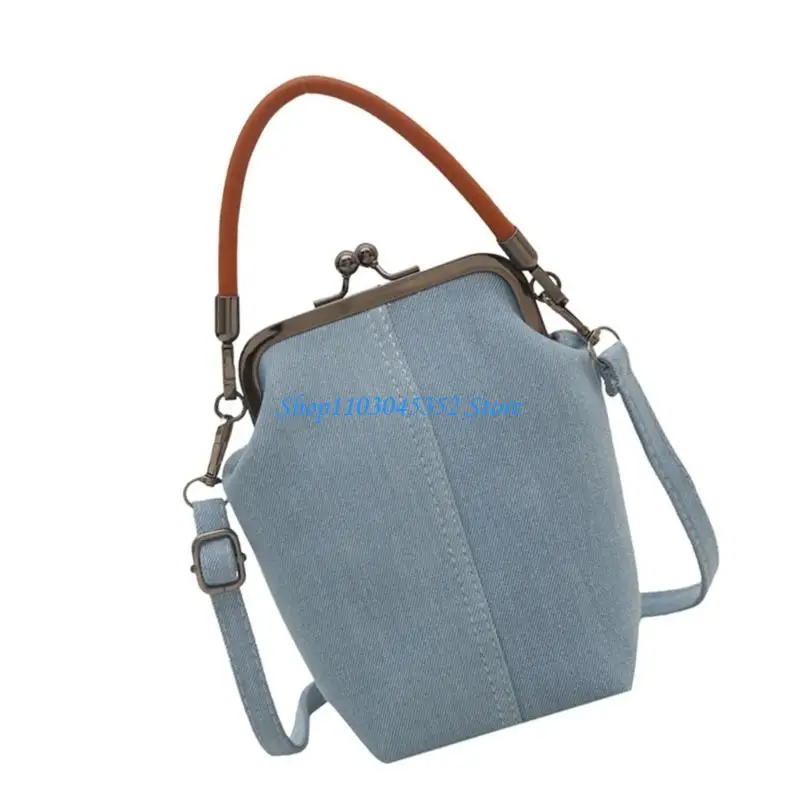 All-Matching Shoulder Bag for Woman Top Handle Bag Simple Denims Crossbody Bag Trendy Handbag Kiss Lock Bag
All-Matching Shoulder Bag for Woman Top Handle Bag Simple Denims Crossbody Bag Trendy Handbag Kiss Lock Bag