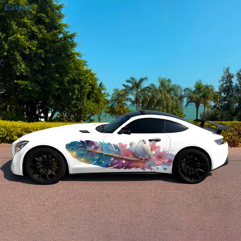 Gradient Feather Dove Flower Car Vinyl Wraps Decal Self-adhesive PVC Sticker Suitable for Trucks SUV Decor Auto Accessories Gift
Gradient Feather Dove Flower Car Vinyl Wraps Decal Self-adhesive PVC Sticker Suitable for Trucks SUV Decor Auto Accessories Gift