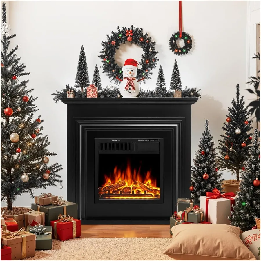 36-inch Electric Fireplace with Built-in Mantel Featuring 19-inch Flame Insert Heater Realistic Flame Effect with 5 Brightness
36-inch Electric Fireplace with Built-in Mantel Featuring 19-inch Flame Insert Heater Realistic Flame Effect with 5 Brightness