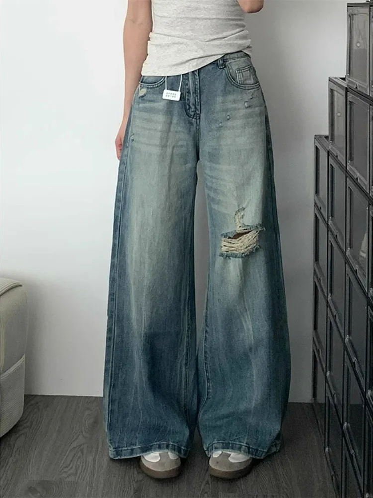 plus Size High Waist Wide Leg Denim Jeans Women's Loose Fit Casual Straight Long Pants Torn Hole Sle Autumn New Arrivals
plus Size High Waist Wide Leg Denim Jeans Women's Loose Fit Casual Straight Long Pants Torn Hole Sle Autumn New Arrivals