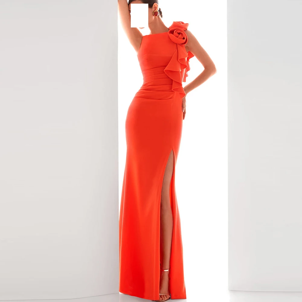 Customized Temperament Flowers Off the Shoulder Jersey Evening Dresses Modern Boat Neck Sleeveless Straight Vestido De
Customized Temperament Flowers Off the Shoulder Jersey Evening Dresses Modern Boat Neck Sleeveless Straight Vestido De