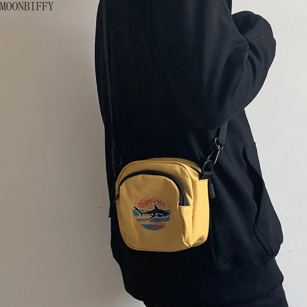 Fashion Korean Style Harajuku Style Ladies Student Shark Canvas Bag Monochrome Shoulder Bag Mini Messenger Bag Handbag Purse
Fashion Korean Style Harajuku Style Ladies Student Shark Canvas Bag Monochrome Shoulder Bag Mini Messenger Bag Handbag Purse