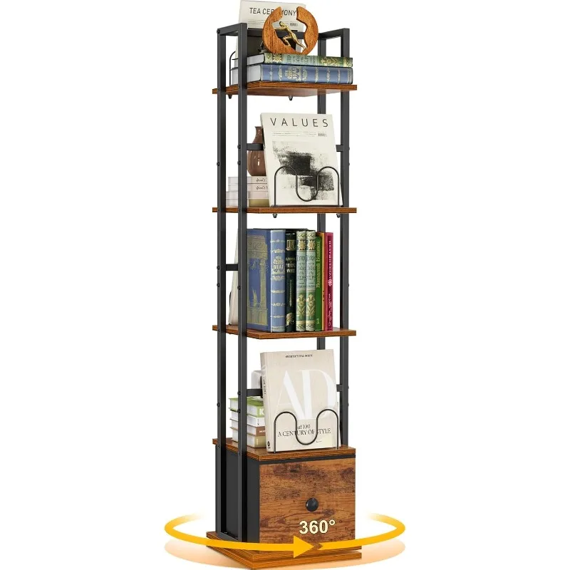 Sunghome Rotating Bookshelf, 360 ° Display Wood Spinning Bookshelf Tower, 5 Tier Bookcase with Drawer, Narrow Bookshelves
Sunghome Rotating Bookshelf, 360 ° Display Wood Spinning Bookshelf Tower, 5 Tier Bookcase with Drawer, Narrow Bookshelves
