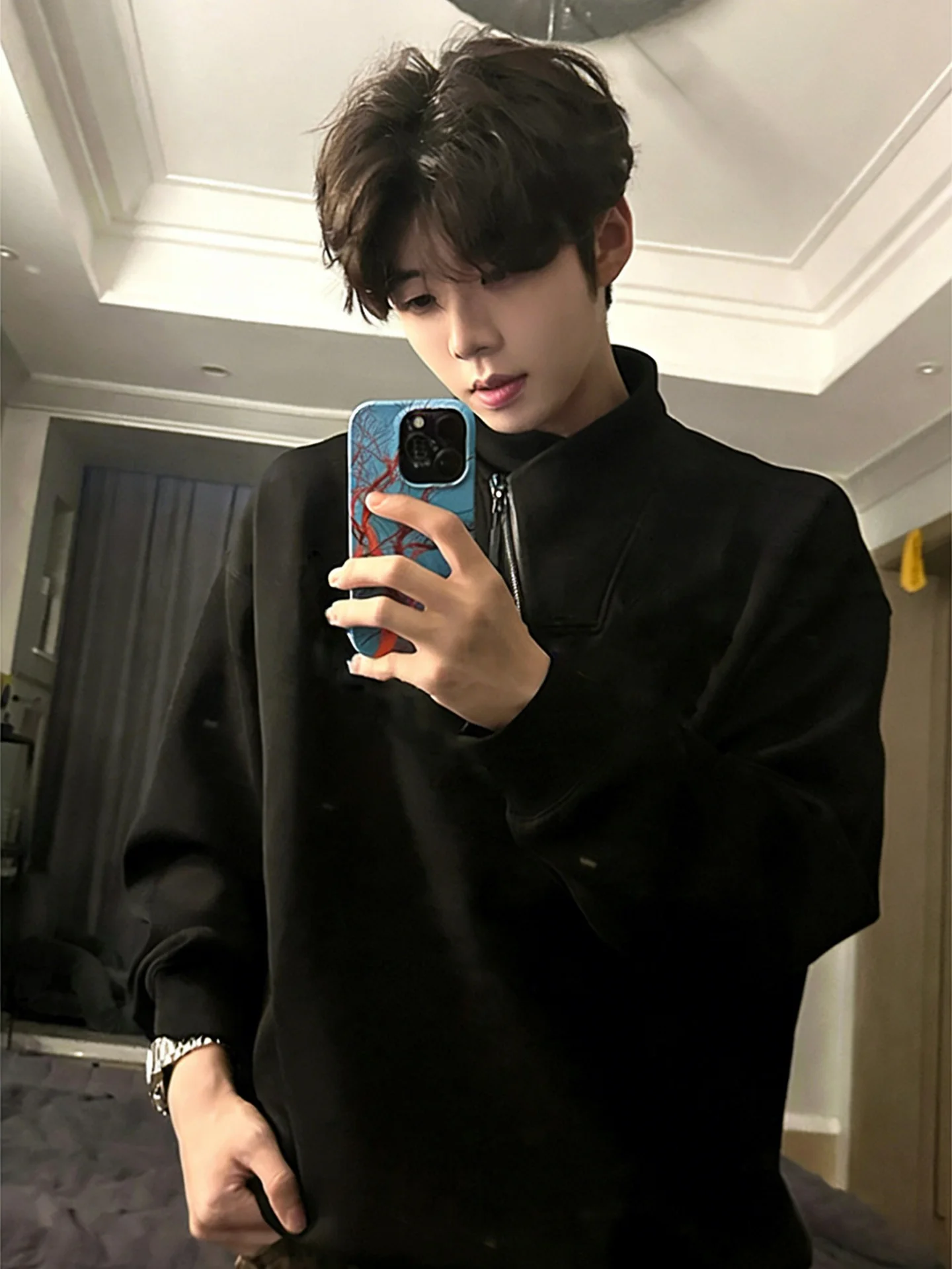 American Sle Cross f High Collar Slanted Zipper Hoodie Men's Winter Fce Long Sve T-irt Inner Wear Base irt
American Sle Cross f High Collar Slanted Zipper Hoodie Men's Winter Fce Long Sve T-irt Inner Wear Base irt