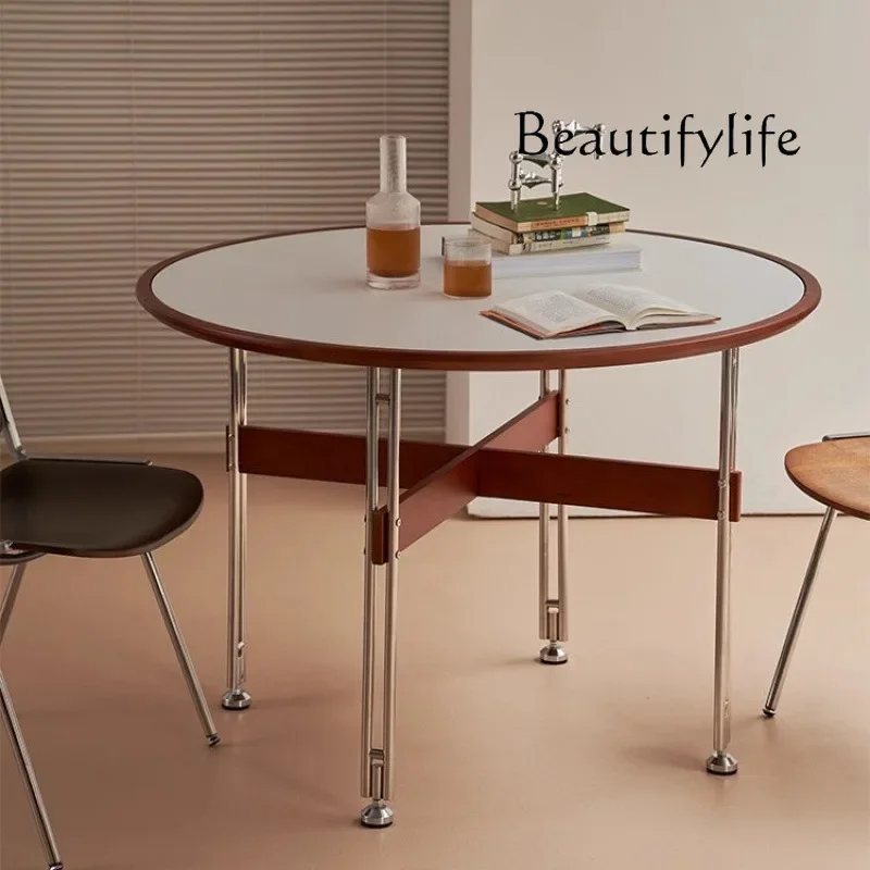 X36 Slate Round Table Medieval Simple Solid Wood Living Room Small Apartment Stainless Steel Dining Table
X36 Slate Round Table Medieval Simple Solid Wood Living Room Small Apartment Stainless Steel Dining Table