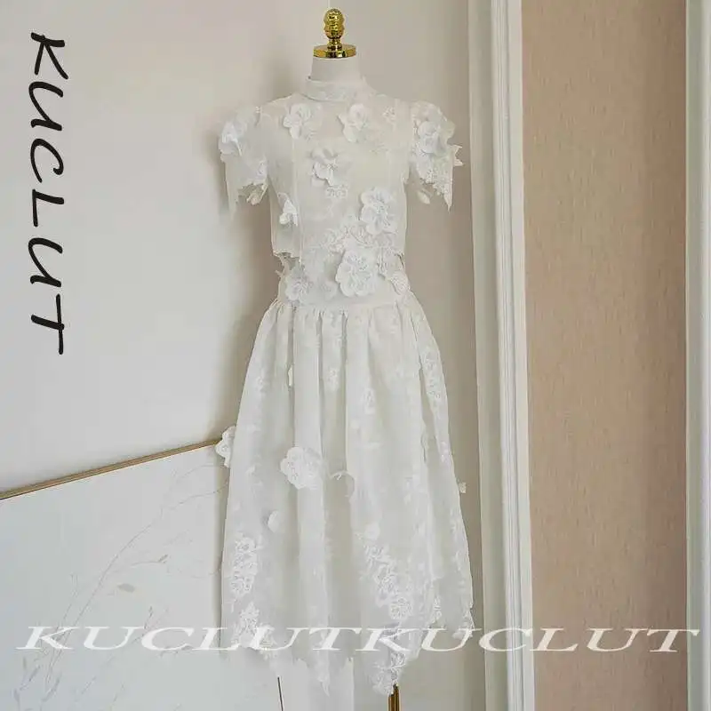 KUCLUT Fashion New Items Women's Two-pieces Set Heavy Industry Embroidered 3D Flower Tops Elegant Lace Waisted Skirt Female K514
KUCLUT Fashion New Items Women's Two-pieces Set Heavy Industry Embroidered 3D Flower Tops Elegant Lace Waisted Skirt Female K514