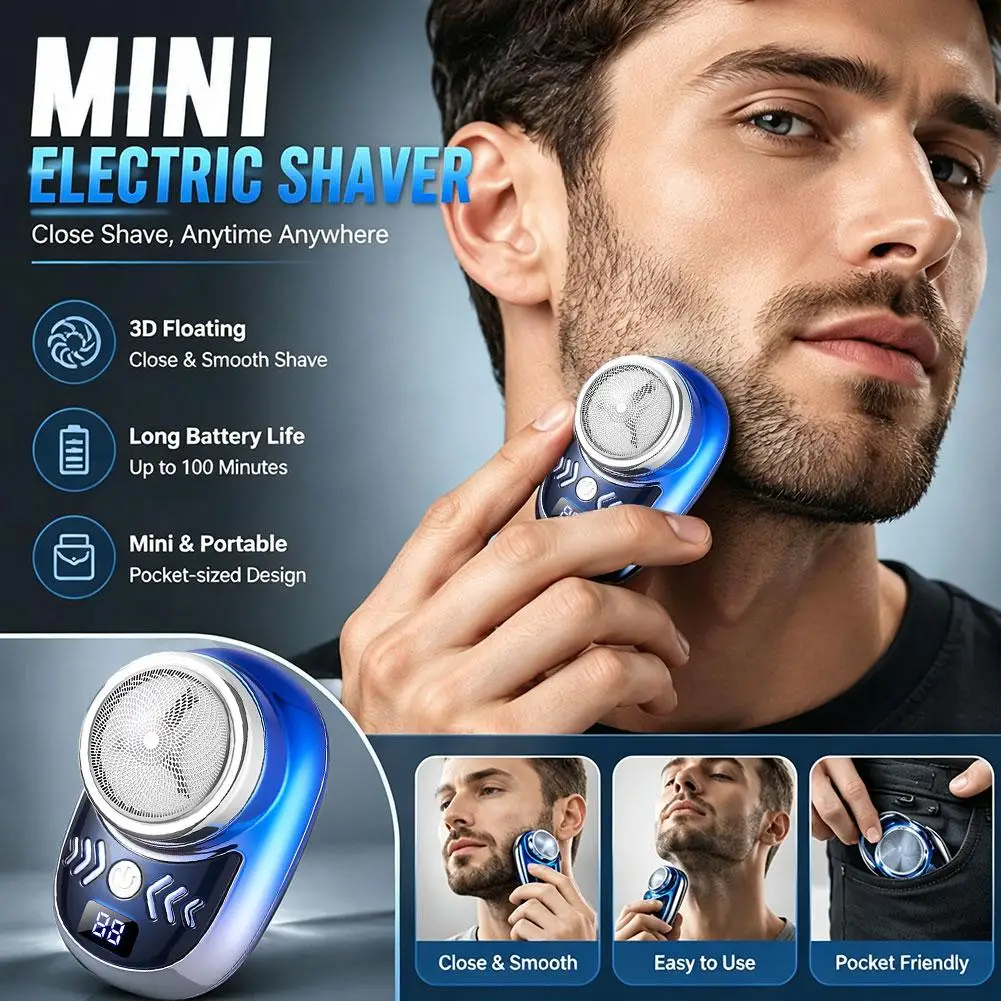 Men Shaving Tool Usb Rechargeable Portable Electric Shaver with Led Battery Display for Men Waterproof Mini Travel Rotary Razor
Men Shaving Tool Usb Rechargeable Portable Electric Shaver with Led Battery Display for Men Waterproof Mini Travel Rotary Razor