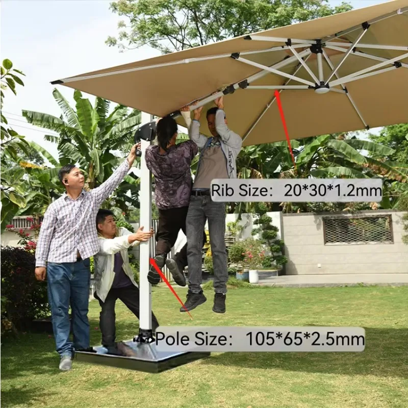 Outdoor Umbrella Big Size 3.5*3.5/3*4/4*4m Solar Power Light Hot Selling Heavy Duty Outdoor Parasol
Outdoor Umbrella Big Size 3.5*3.5/3*4/4*4m Solar Power Light Hot Selling Heavy Duty Outdoor Parasol