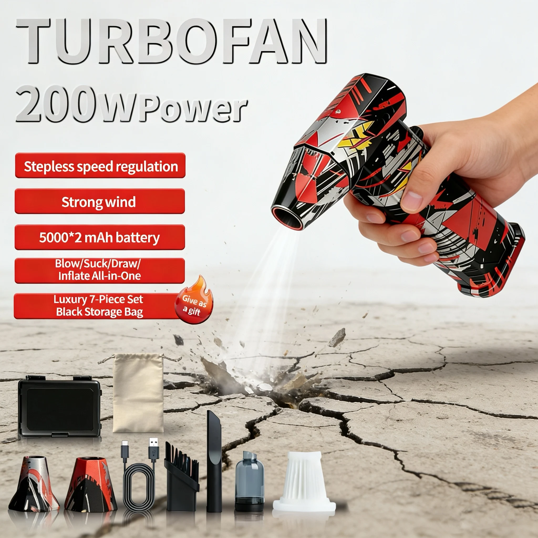 X9Pro Air Blower 140000RPM Turbo Jet Fan Powerful Computer Dust Blowing Cleaning Tools Type-C Recharging Portable Handheld Drye
X9Pro Air Blower 140000RPM Turbo Jet Fan Powerful Computer Dust Blowing Cleaning Tools Type-C Recharging Portable Handheld Drye