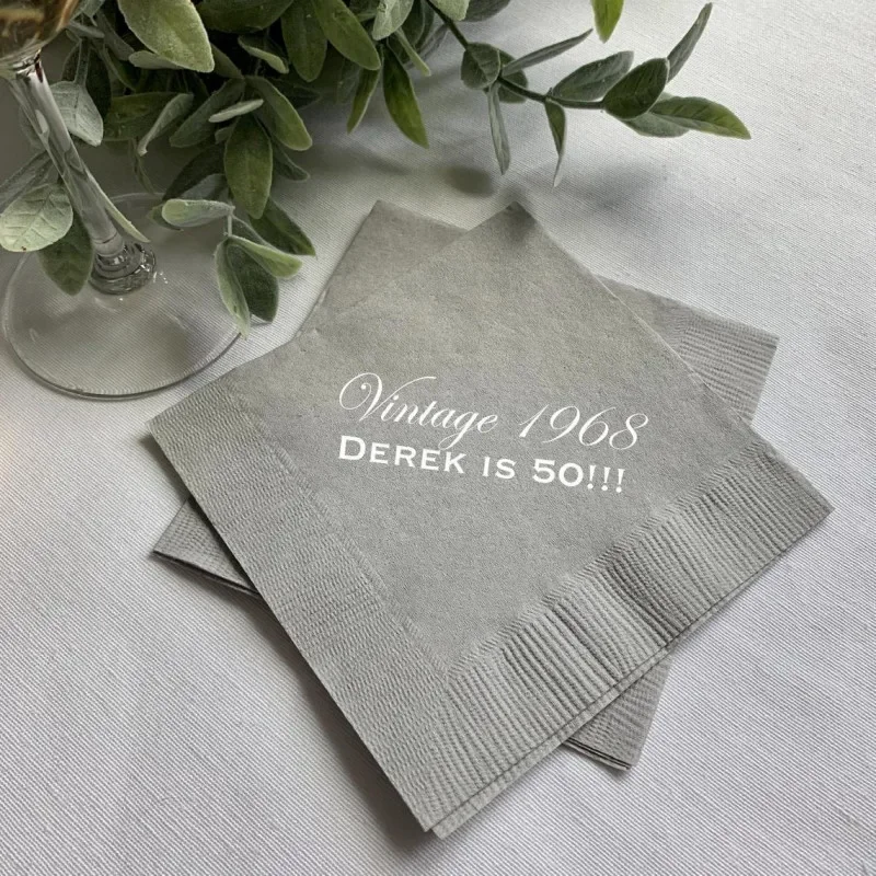Vintage Birthday Personalized Napkins-40th Birthday - 50th Birthday - 60th Birthday Custom Birthday Napkins milestones birthday
Vintage Birthday Personalized Napkins-40th Birthday - 50th Birthday - 60th Birthday Custom Birthday Napkins milestones birthday