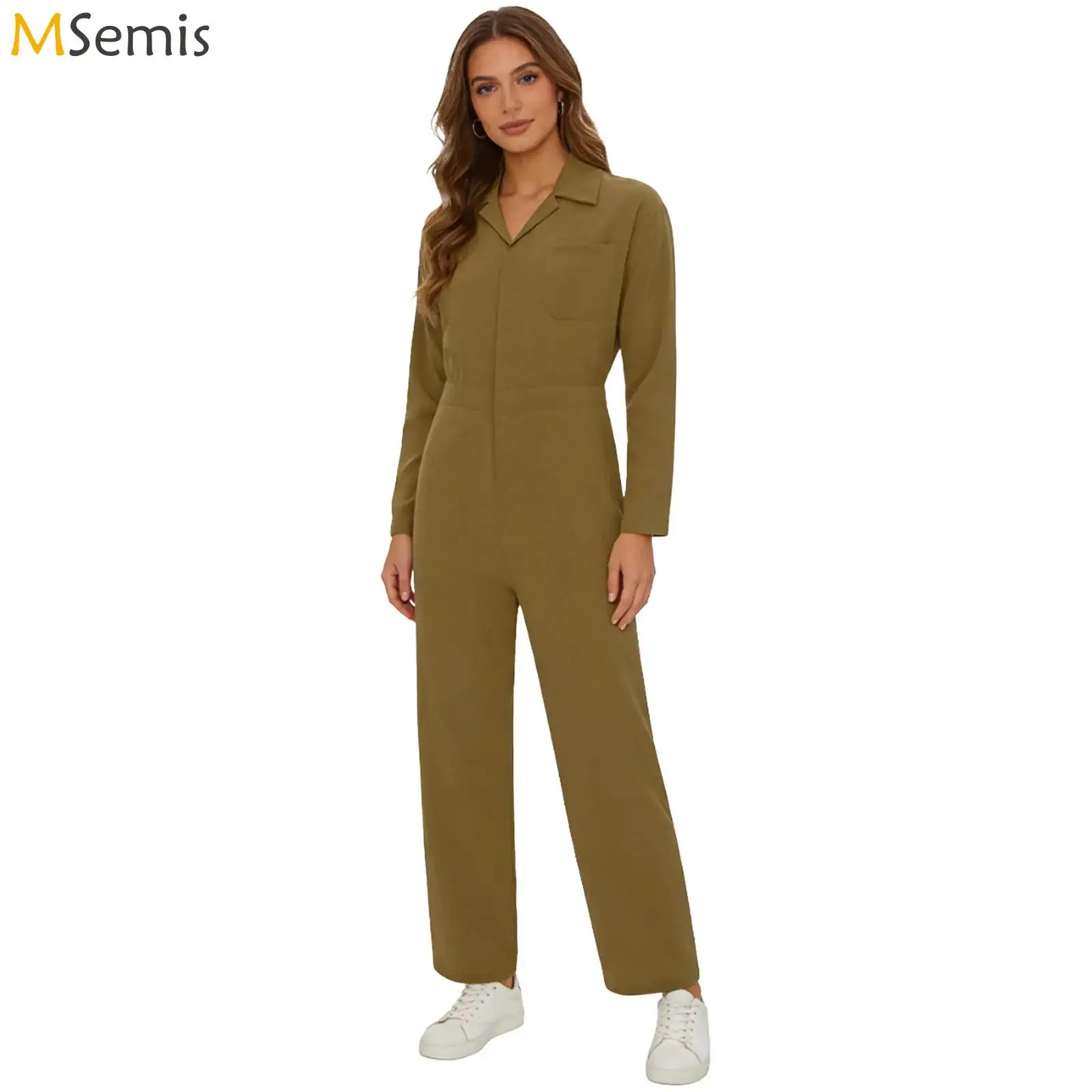 Womens Adult Zipper Closure Workshop Overall Cosplay Costume Long Sleeve Coverall Jumpsuit Front Solid Color Full-body Workwear
Womens Adult Zipper Closure Workshop Overall Cosplay Costume Long Sleeve Coverall Jumpsuit Front Solid Color Full-body Workwear