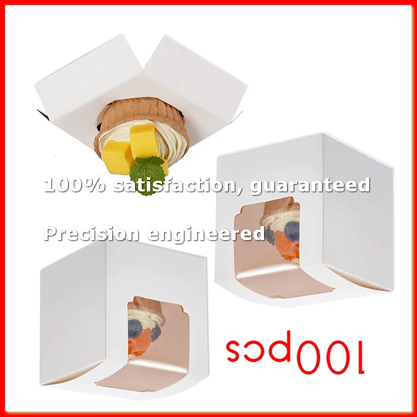 100Pcs White Cupcake Box Individual with Insert, Small Single Favor Pastry Treat Boxes with Clear Window-A79M
100Pcs White Cupcake Box Individual with Insert, Small Single Favor Pastry Treat Boxes with Clear Window-A79M