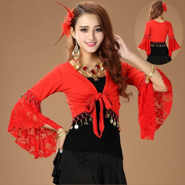 Belly Dance Top Lace Flared Sleeves Practice Costume Indian Belly Dance Dance Performance Top Lace Adult Women Square Dance Top
Belly Dance Top Lace Flared Sleeves Practice Costume Indian Belly Dance Dance Performance Top Lace Adult Women Square Dance Top