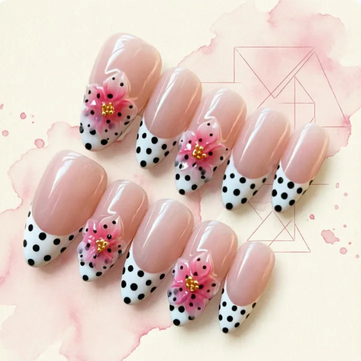 Nude Color French Polo Dot Three-Dimensional Carved Nail Art Almond Sweet Girl Wearing Pink 3D Flower Nail Art Sticker
Nude Color French Polo Dot Three-Dimensional Carved Nail Art Almond Sweet Girl Wearing Pink 3D Flower Nail Art Sticker