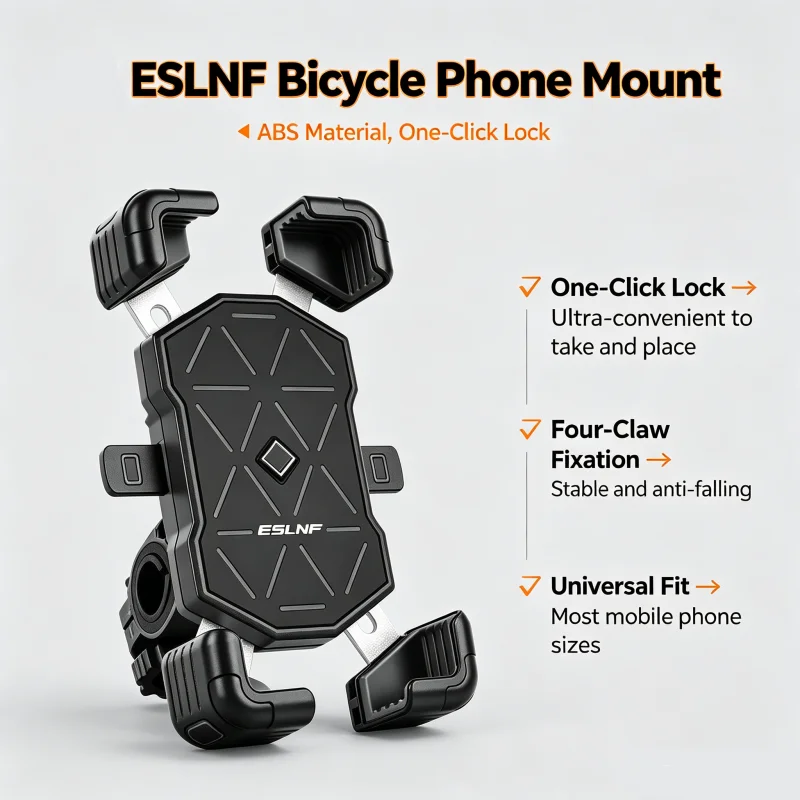 ESLNF Universal Bike Phone Holder 360° View 4.5-7.2inch Mobile Phone Stand Shockproof Bicycle Bracket for Motorcycle
ESLNF Universal Bike Phone Holder 360° View 4.5-7.2inch Mobile Phone Stand Shockproof Bicycle Bracket for Motorcycle