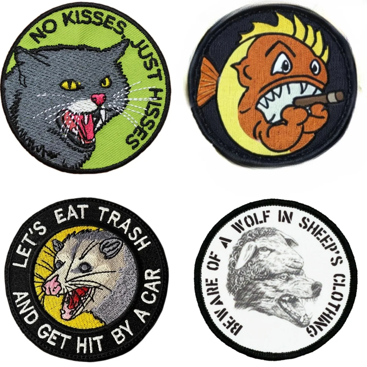 Wolf Covered in Sheepskin Print Embroidered Patch Big Headed Fish Baretoothed Cat Backpack DIY Clothing Decoration Patches
Wolf Covered in Sheepskin Print Embroidered Patch Big Headed Fish Baretoothed Cat Backpack DIY Clothing Decoration Patches