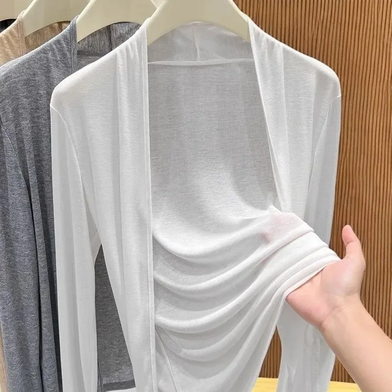 UPF 50+ Knit Cardigan Women Thin Ice Silk Summer Coat Lightweight Cover Up Shawl for Air Conditioning Office Outdoor
UPF 50+ Knit Cardigan Women Thin Ice Silk Summer Coat Lightweight Cover Up Shawl for Air Conditioning Office Outdoor