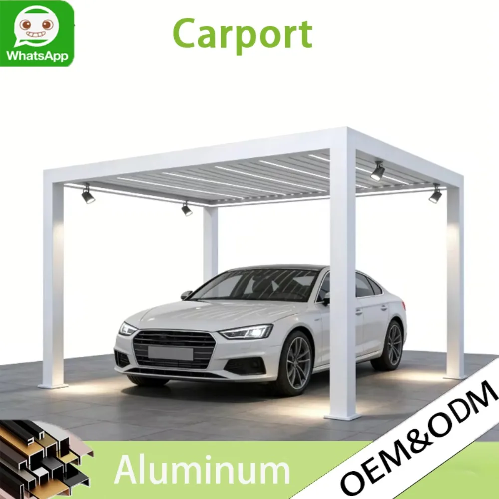 Outdoor aluminum carport custom modern, waterproof canopy with UV protection, suitable for outdoor carports and sunshades
Outdoor aluminum carport custom modern, waterproof canopy with UV protection, suitable for outdoor carports and sunshades