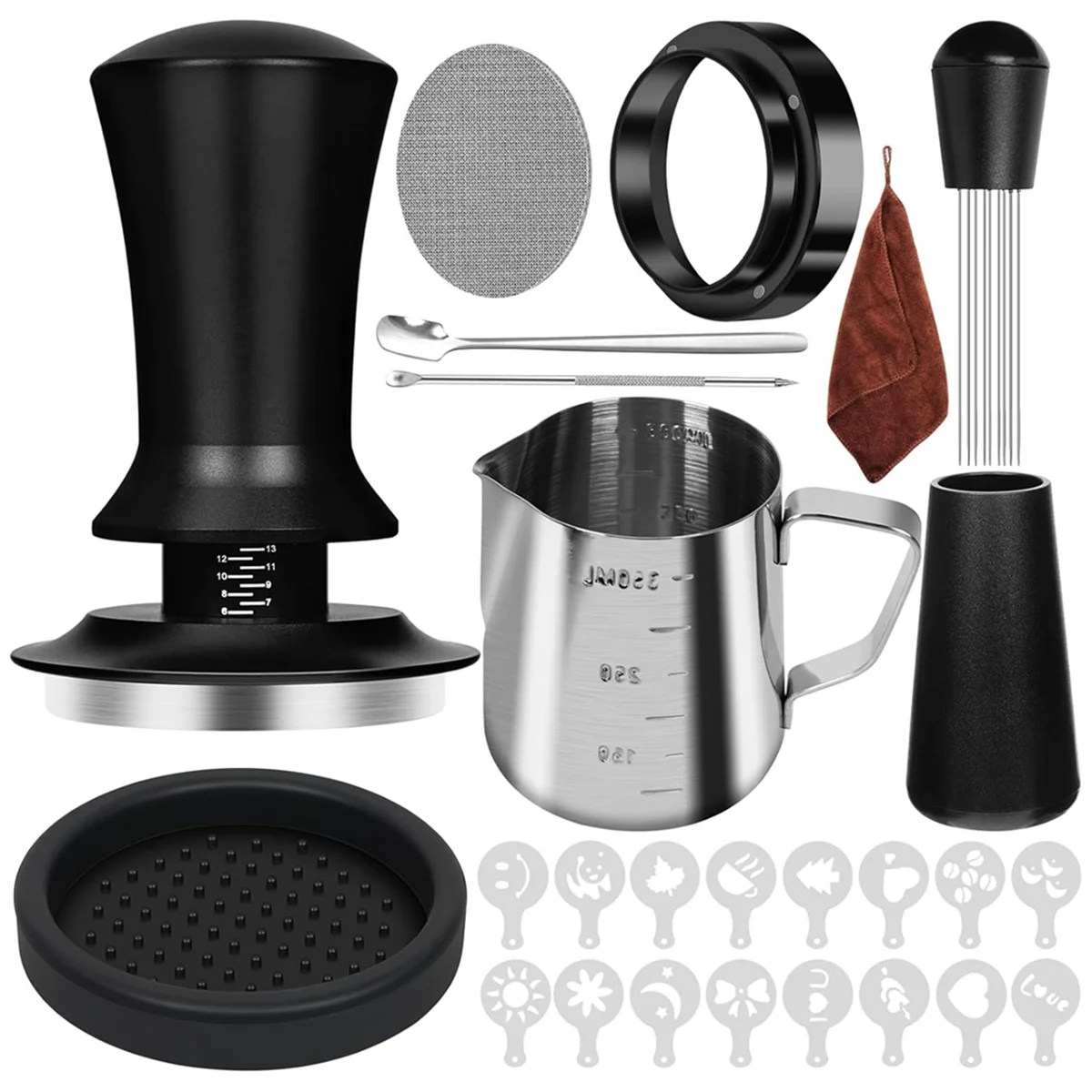 A52Q10 PCS Espresso Accessories Coffee Espresso Tamper Set with Espresso Tamper WDT Tool Coffee Stirrer Frothing Pitche 53mm
A52Q10 PCS Espresso Accessories Coffee Espresso Tamper Set with Espresso Tamper WDT Tool Coffee Stirrer Frothing Pitche 53mm