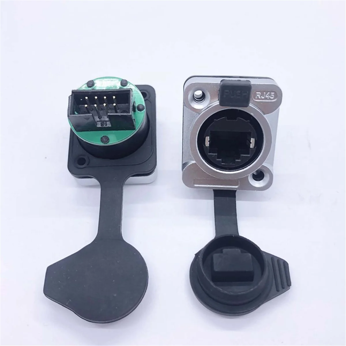 #404S 10PCS Ethernet Rj45 Chassis Socket NE8FDP Ethernet Pass Through Connector IP65 Waterproof B (Black&Silver)
#404S 10PCS Ethernet Rj45 Chassis Socket NE8FDP Ethernet Pass Through Connector IP65 Waterproof B (Black&Silver)