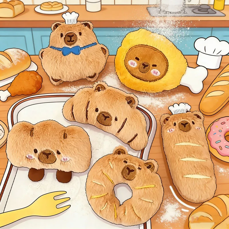 Cute Capybara Plush Keychain Fun Bread Decoration Cartoon-Style Plush Pendant Cute Food-Themed Accessory for Teens
Cute Capybara Plush Keychain Fun Bread Decoration Cartoon-Style Plush Pendant Cute Food-Themed Accessory for Teens