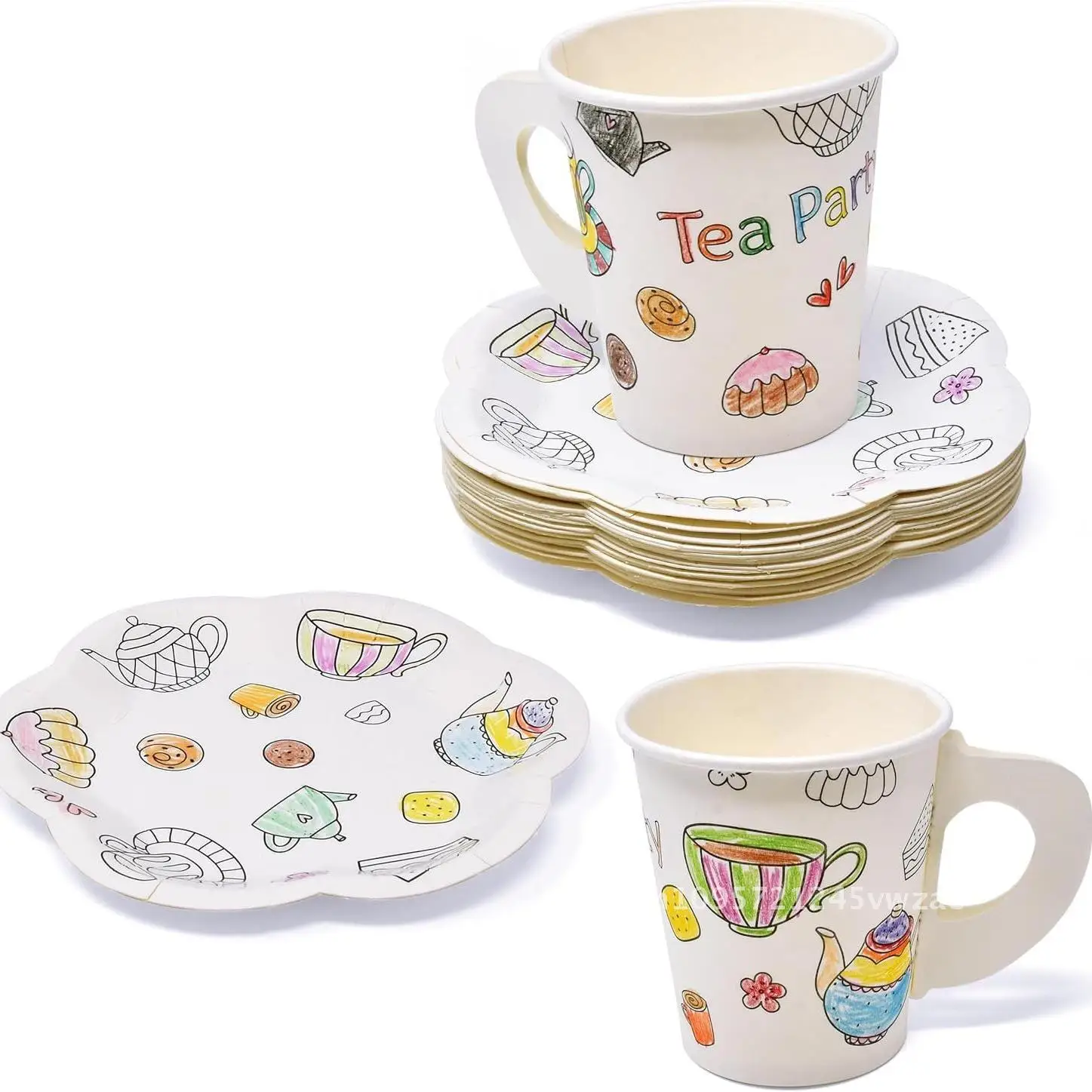 Tea Party New Product Paper Plate Tea Cup Disposable suit Handle Craft Coffee Cup
Tea Party New Product Paper Plate Tea Cup Disposable suit Handle Craft Coffee Cup