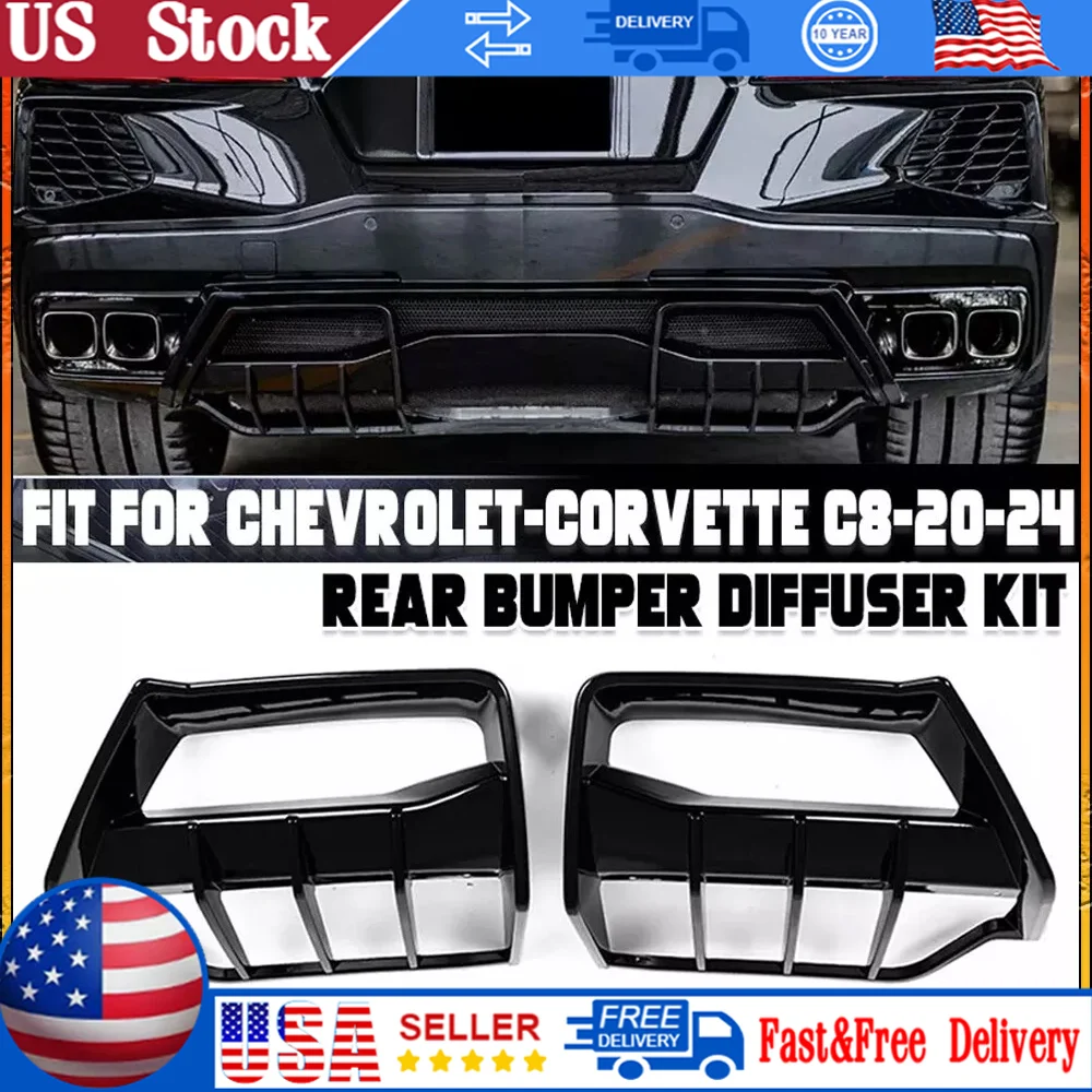 2PCS Quality Car V4 Add-On Rear Bumper Diffuser Spoiler Durable Gloss Black For Corvette C8 Z51 2020-2025 Car Accessories
2PCS Quality Car V4 Add-On Rear Bumper Diffuser Spoiler Durable Gloss Black For Corvette C8 Z51 2020-2025 Car Accessories