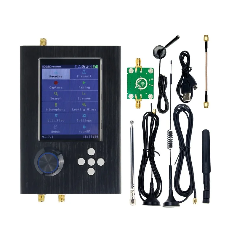 1 МГц-6 ГГц SDR радиоприемник несобранный черный корпус HackRF One R9 V1.7.0 + PortaPack H2 с антеннами
1 МГц-6 ГГц SDR радиоприемник несобранный черный корпус HackRF One R9 V1.7.0 + PortaPack H2 с антеннами