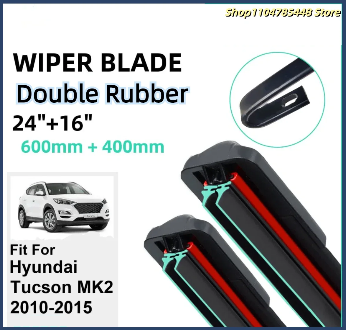 Double Rubber Car Wiper Blades for Hyundai Tucson MK2 2010-2015 Front Windscreen Windshield Rubber Car Accessories 2014 2015
Double Rubber Car Wiper Blades for Hyundai Tucson MK2 2010-2015 Front Windscreen Windshield Rubber Car Accessories 2014 2015