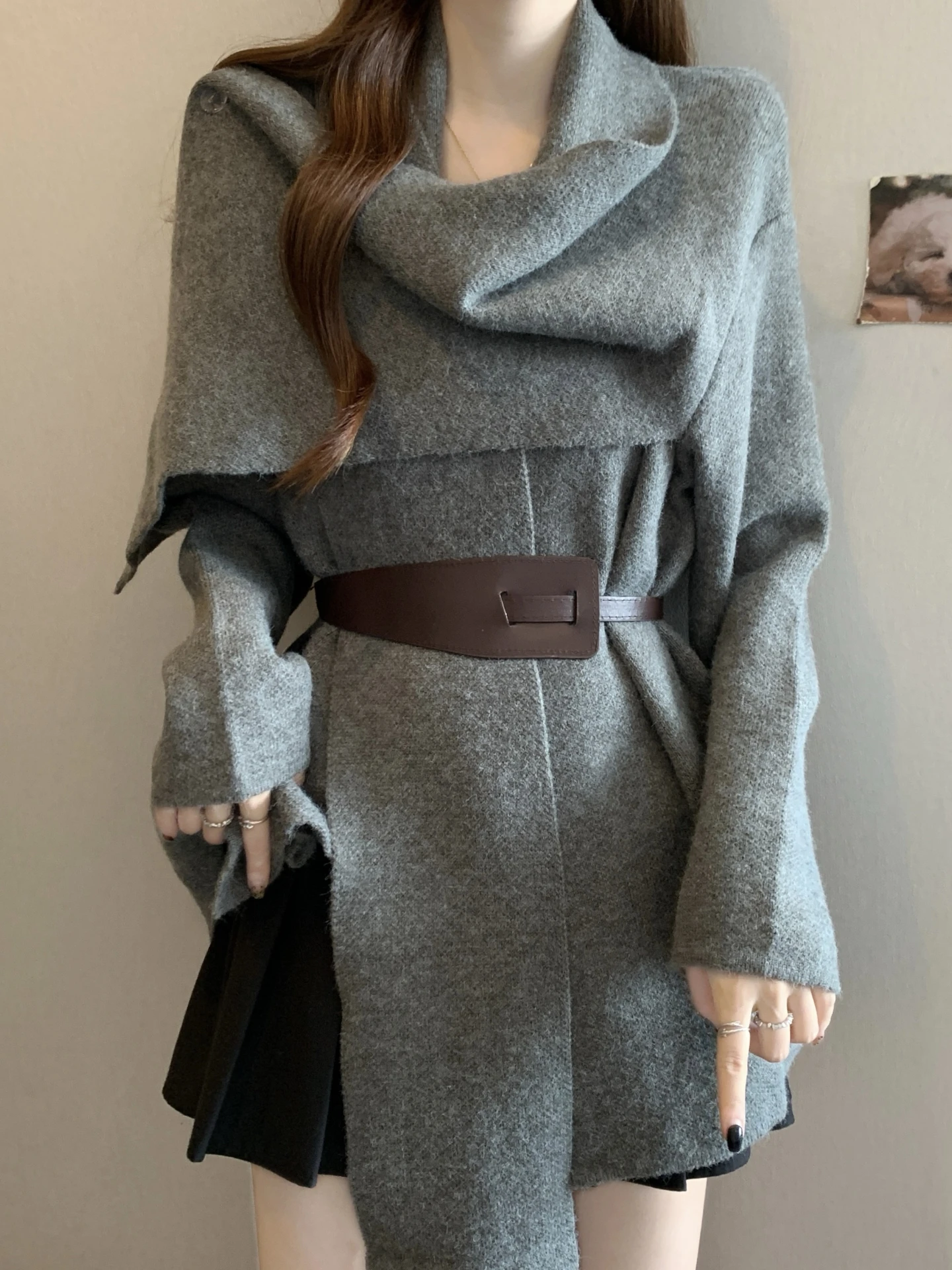 Asymmetric Knitted Cardigan Sweater Women's Spring Autumn plus Size Belted Waist Cinched Mid-Length Open Front Jacket
Asymmetric Knitted Cardigan Sweater Women's Spring Autumn plus Size Belted Waist Cinched Mid-Length Open Front Jacket