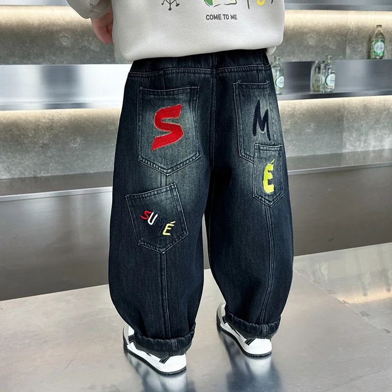 Boys Fleece Lined Denim Jeans Autumn Winter High Waist Straight Leg Casual Trousers Korean Style All Match Pants Winter Velvet
Boys Fleece Lined Denim Jeans Autumn Winter High Waist Straight Leg Casual Trousers Korean Style All Match Pants Winter Velvet