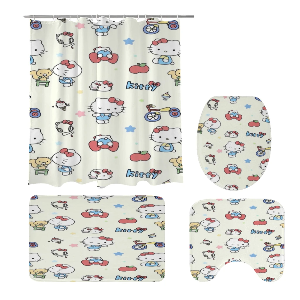 Sanrio Characters Hello Kitty Kuromi My Melody 4 Piece Shower Curtain Set,Waterproof Bathroom Partition Curtain,Bath Rug
Sanrio Characters Hello Kitty Kuromi My Melody 4 Piece Shower Curtain Set,Waterproof Bathroom Partition Curtain,Bath Rug