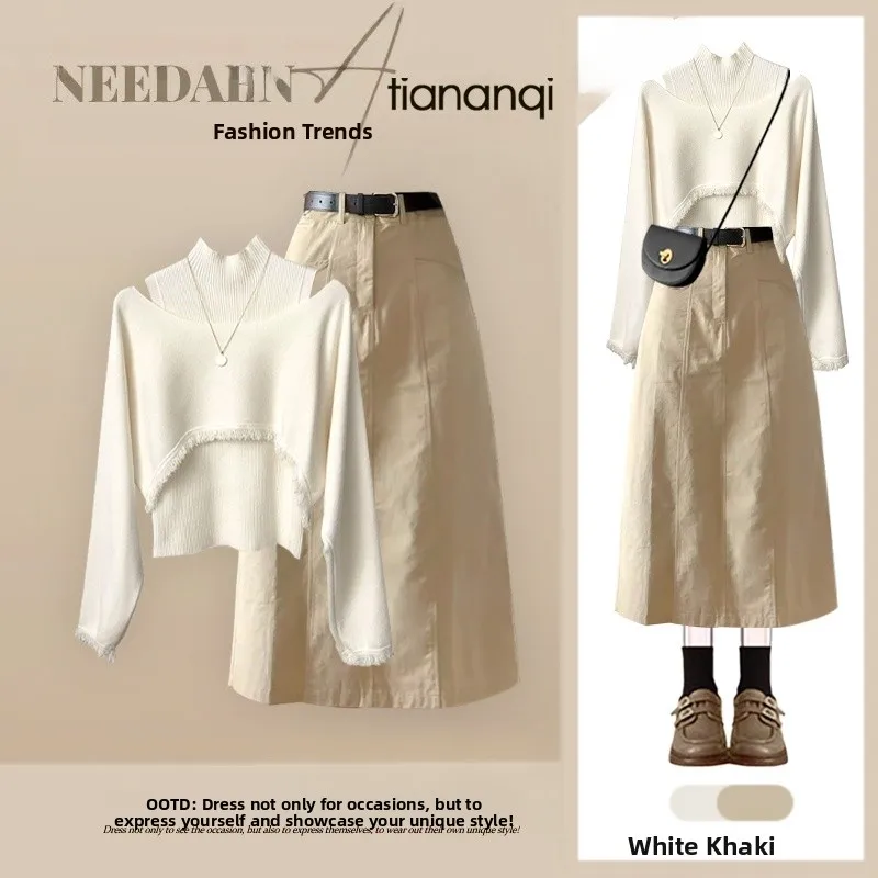 Faionable Autumnal Tee-Piece Set with Sweater Vest High Waist Skirt And Light Maturi for Casual Wear by Universal ...
Faionable Autumnal Tee-Piece Set with Sweater Vest High Waist Skirt And Light Maturi for Casual Wear by Universal ...
